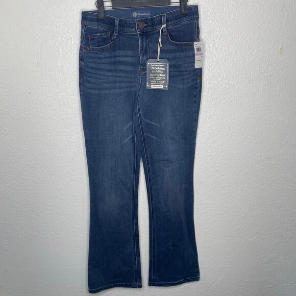 Democracy Womens Jeans Size 6 High Rise Itty Bitty Boot Dark Wash Denim - Picture 1 of 13